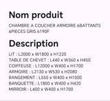 CHAMBRE A COUCHER 6BATTANTS 6PIECES 6190F