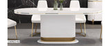 TABLE A MANGER 6 PLACES 160X90CM BLANC 606 (1+6)
