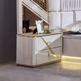 CHAMBRE A COUCHER 6BATTANTS 7PIECES BEIGE MARRON