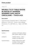 TABLE TELEVISEUR BEIGE MARRON 150X34 TV431 + TABLE BASSE 120X60 431