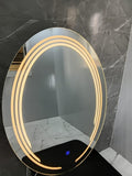 Miroir rond avec éclairage LED et capteur tactile pour la salle de bain, la chambre et l'espace maquillage