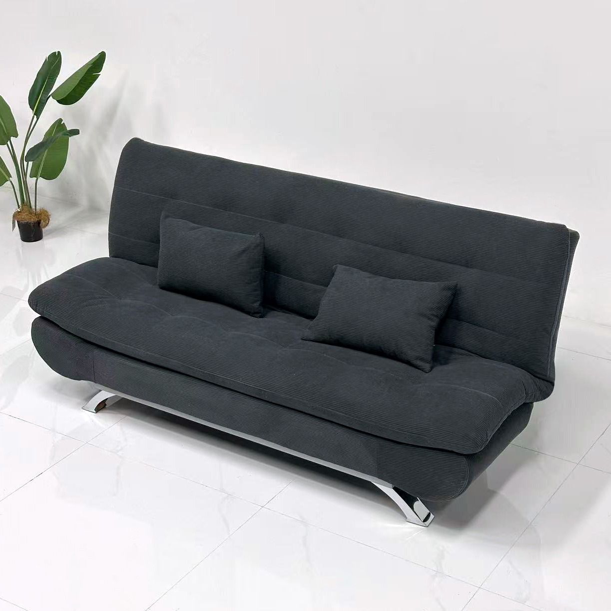 Canapé-lit avec coussins moelleux et ultra confortables - Canapé transformable en Lit Noir