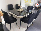 Ensemble de salle à manger moderne et élégant avec 6 chaises Noir