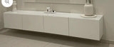 Meuble TV Mural  Table Télé suspendue - Blanc 2m40
