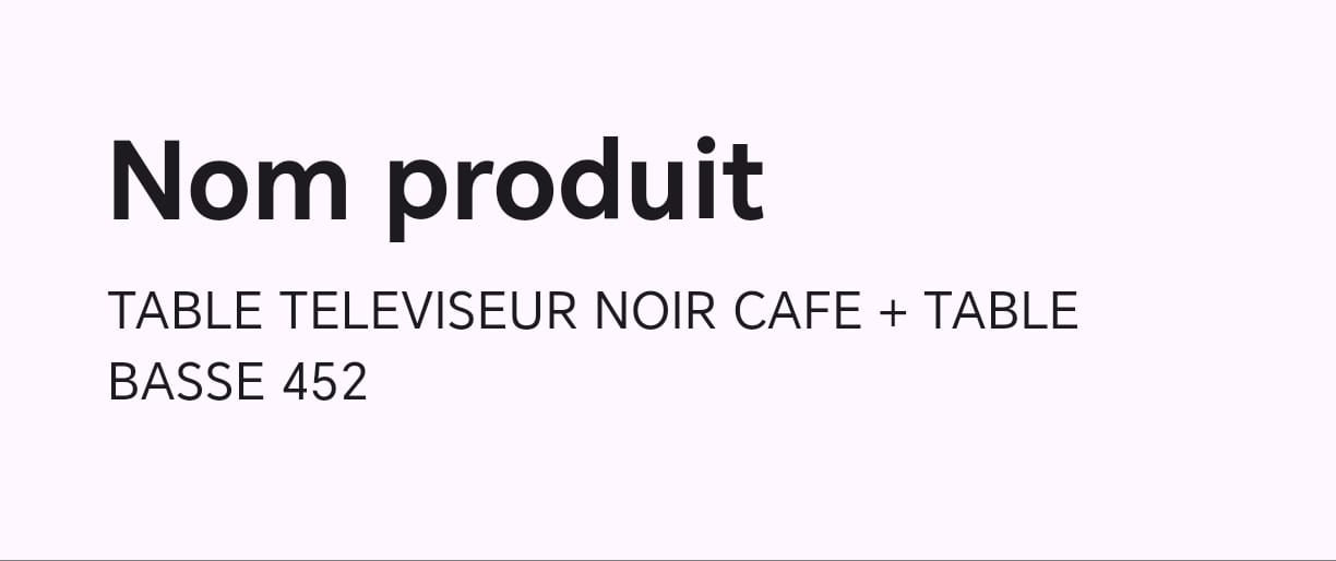 TABLE TELEVISEUR NOIR CAFÉ 150X34 + TABLE BASSE 452