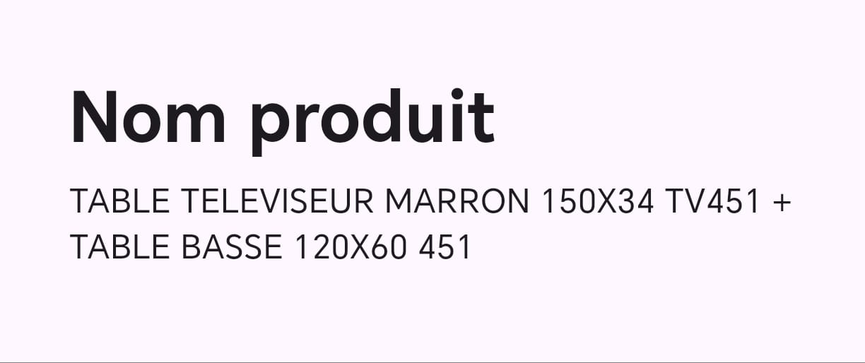 TABLE TELEVISEUR MARRON 150X34 TV451 + TABLE BASSE