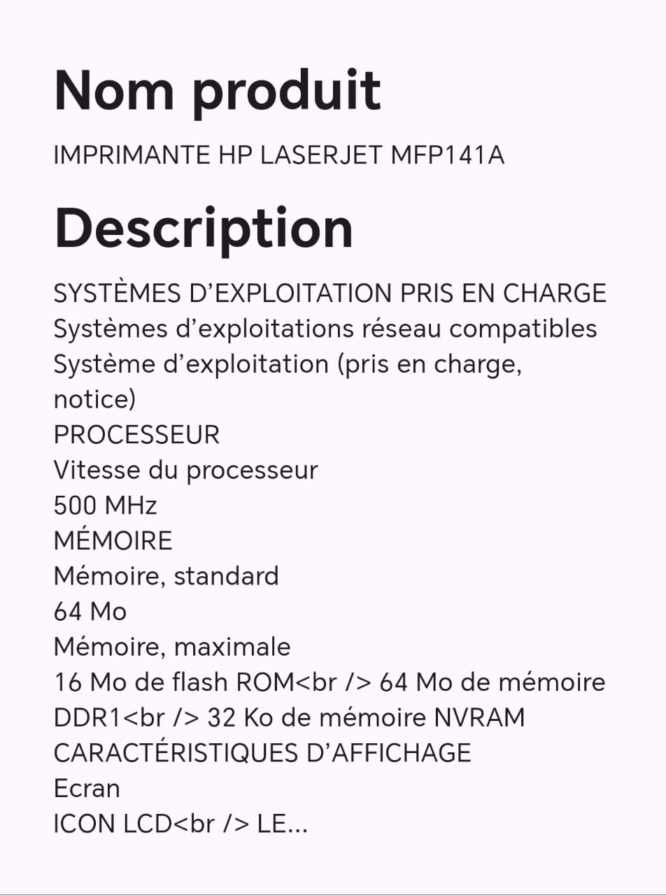 IMPRIMANTE HP LASERJET MFP141A