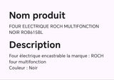 FOUR ELECTRIQUE ROCH MULTIFONCTON NOIR ROB615BL