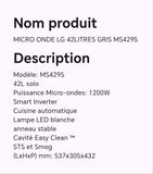 MICRO ONDE LG 42LITRES GRIS MS4295