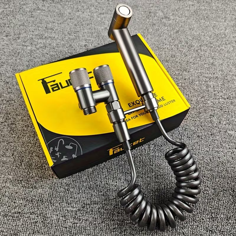 Douchette WC - Double soupape de commande - Long tuyau de douche - Tuyau de douche - Accessoire de bidet