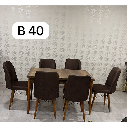 TABLE A MANGER 6PLACES EXTENSIBLE  80X130/80X170 BOIS MARRON B40