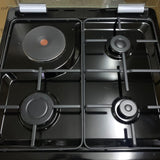 CUISINIERE HAIER 4FEUX 60X60 3FEUX GAZ 1FEUX ELECTRIQUE+FOUR ELECTRIQUE GRIS NOIR HCR2031EESB