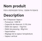 FER A REPASSER TEFAL 1200W FV105410
