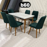 TABLE A MANGER 6PLACES EXTENSIBLE BOIS BLANC VERT B60