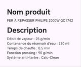 FER A REPASSER PHILIPS 2000W GV1742