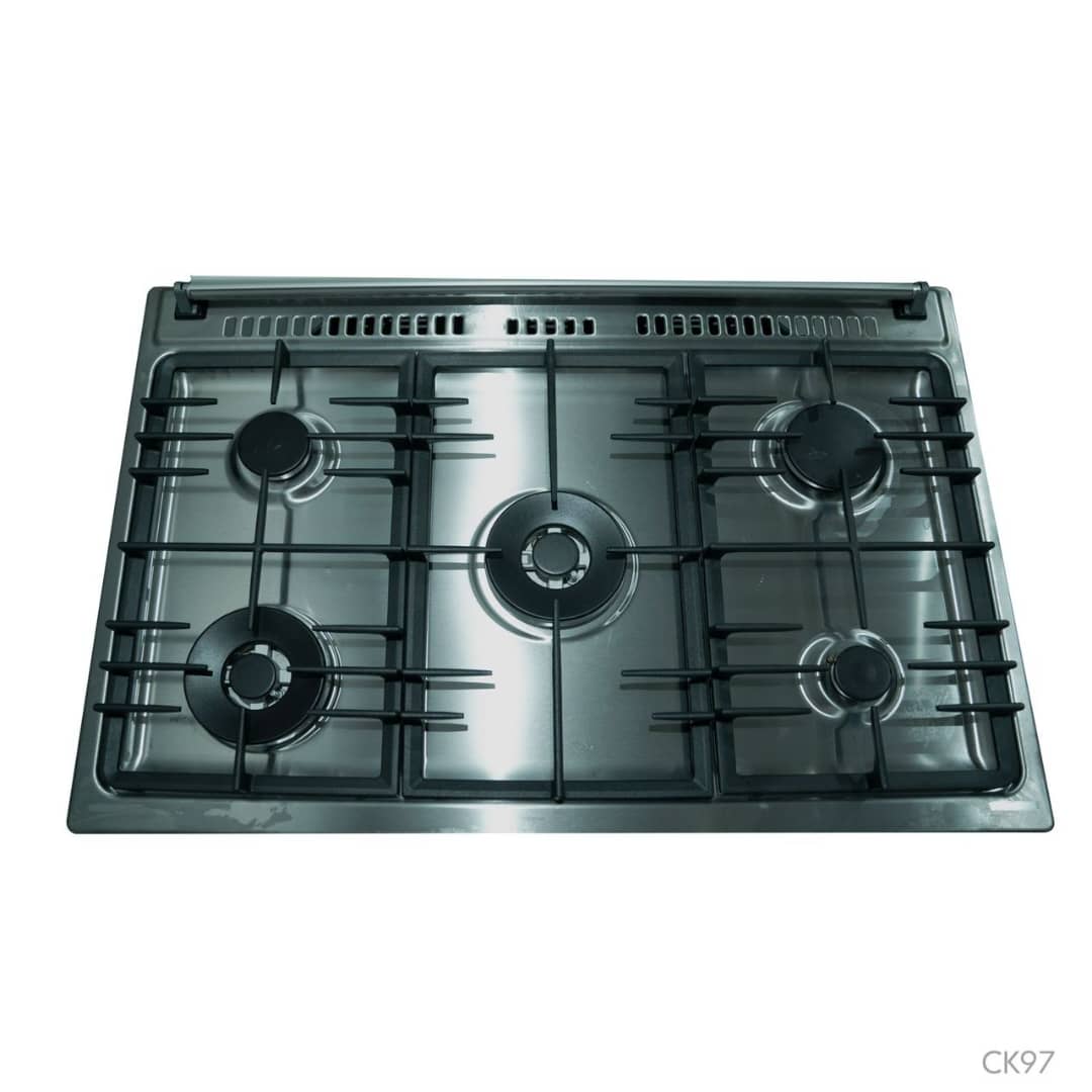 Cuisinière ASTECH 5feux 90X60  à gaz full option ventilo + four électrique CK97MS