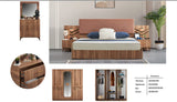 CHAMBRE A COUCHER 6BATTANTS 4PIECES  MARRON WOOD