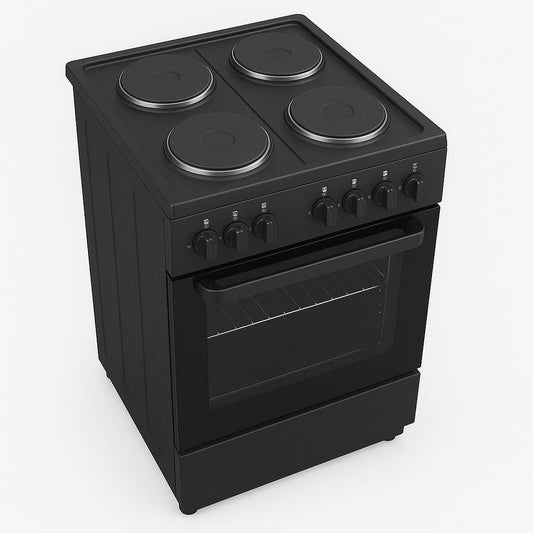 Cuisinière Enduro 4feux 60X60 + four électrique ventilo tourbo noir AFS6004EEBIT