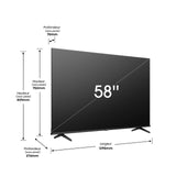TELEVISEUR HISENSE 58" LED UHD 4K SMART VIDAA 58A6K