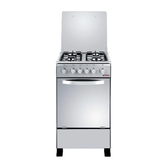 CUISINIERE ASTECH 4FEUX 50X50 A GAZ AVEC FOUR A GAZ INOX CSI50MS