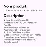 CUISINIERE MIDEA 4FEUX 50X55 GRIS 4G082S