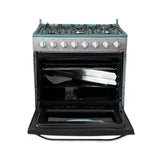 Cuisinière ASTECH 6feux 80X60 à gaz avec four à gaz inox CIS86MS