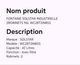 FONTAINE SOLSTAR INDUSTRIELLE 2ROBINETS 96L WC28T2INBSS