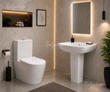 Pack Sanitaire complet - 7 Pièces: Tout ce qu'il vous faut en un seul Pack - Chaise et lavabo en blanc