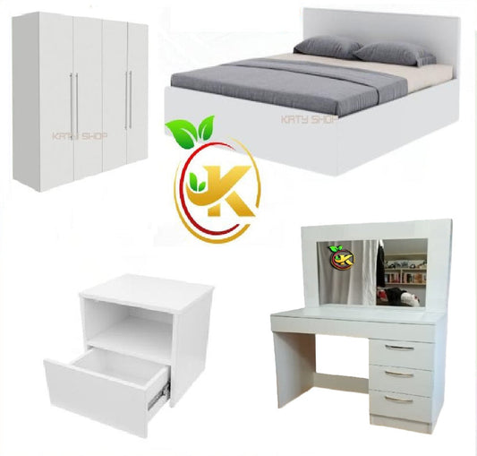 Chambre A Coucher 6 battants 5 pieces - Blanc
