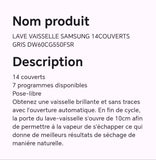 LAVE VAISSELLE SAMSUNG 14COUVERTS GRIS DW60CG550FSR