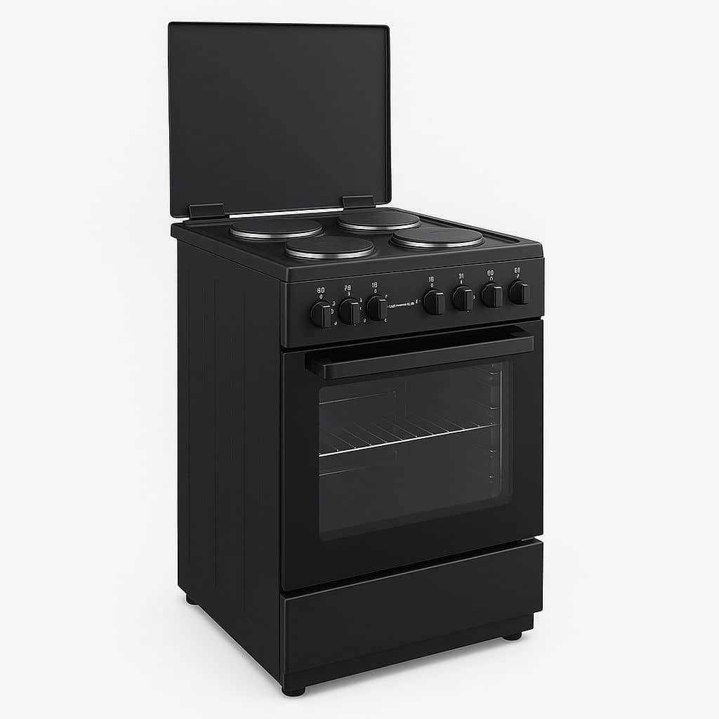 Cuisinière Enduro 4feux 60X60 + four électrique ventilo tourbo noir AFS6004EEBIT