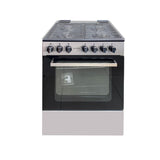 CUISINIERE ENDURO 4FEUX 60X60 A GAZ 2 BOUTTONS CONTROLE ALLUMAGE ELECTRIQUE GRIS AFS6040G