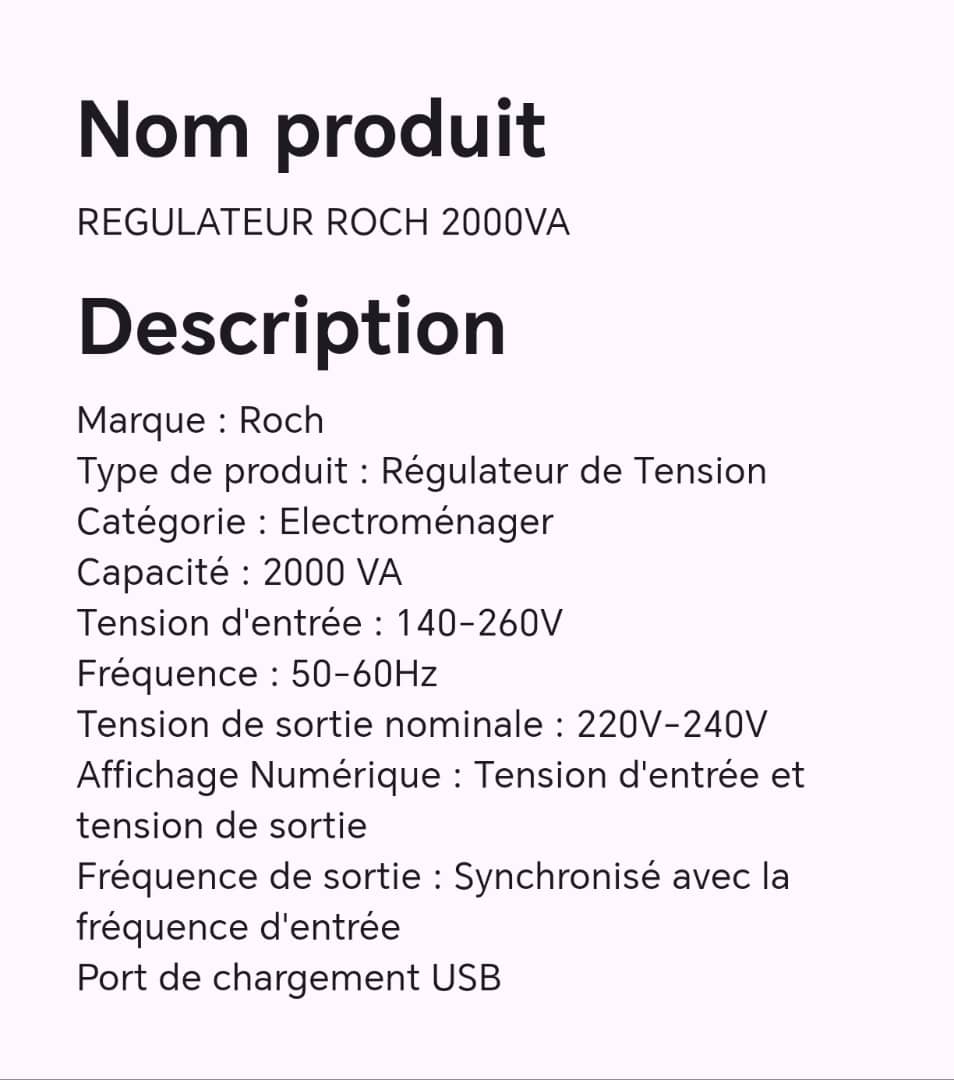 REGULATEUR ROCH 2KVA