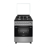 CUISINIERE ASTECH 4 FEUX 60X60 A GAZ AVEC FOUR A GAZ INOX CK62MSFRM