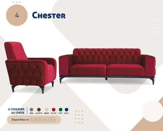SALON CANAPE 7PLACES COULEUR AU CHOIX CHESTER
