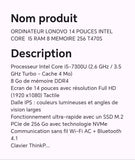 ORDINATEUR LONOVO 14 POUCES INTEL CORE I5 RAM 8 MEMOIRE 256 T470S