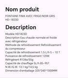 FONTAINE FINIX AVEC FRIGO NOIR GRIS HD-1823D