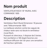 VENTILATEUR ROCH 18" MURAL AVEC COMMANDE 1805
