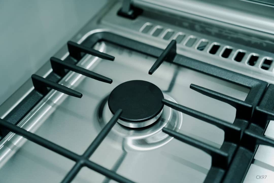 Cuisinière ASTECH 5feux 90X60  à gaz full option ventilo + four électrique CK97MS