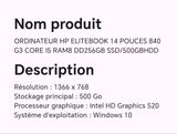 ORDINATEUR HP ELITEBOOK 14 POUCE 840 G3 CORE I5 RAM8 DD256GB SSD/500GBHDD