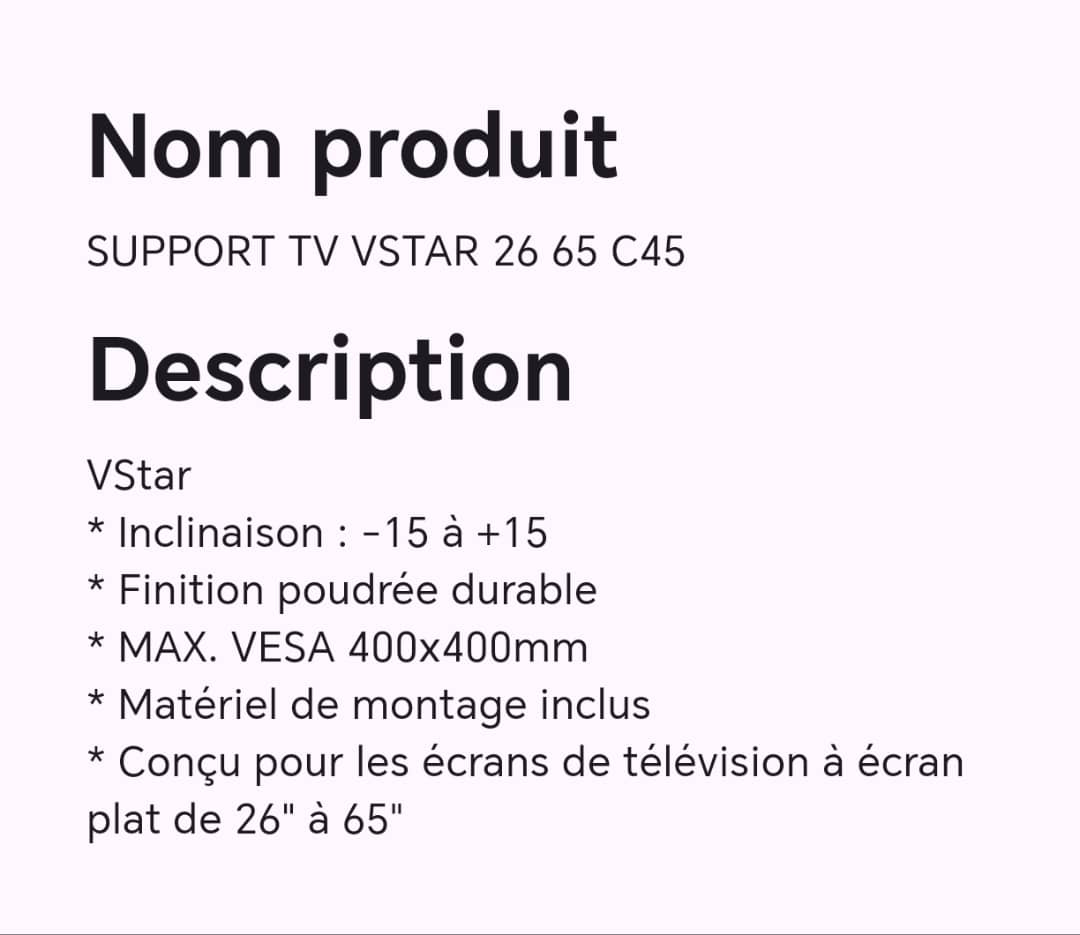 SUPPORT TV VSTAR 26 65 C45