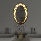 Miroir rond avec éclairage LED et capteur tactile pour la salle de bain, la chambre et l'espace maquillage
