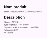 Split Astech 24000 BTU Armoire 24LDMA