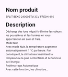 Split Beko 24000BTU 3 cv Freon