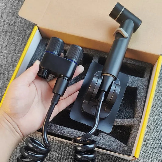 Douchette WC - Double soupape de commande - Long tuyau de douche - Tuyau de douche - Accessoire de bidet