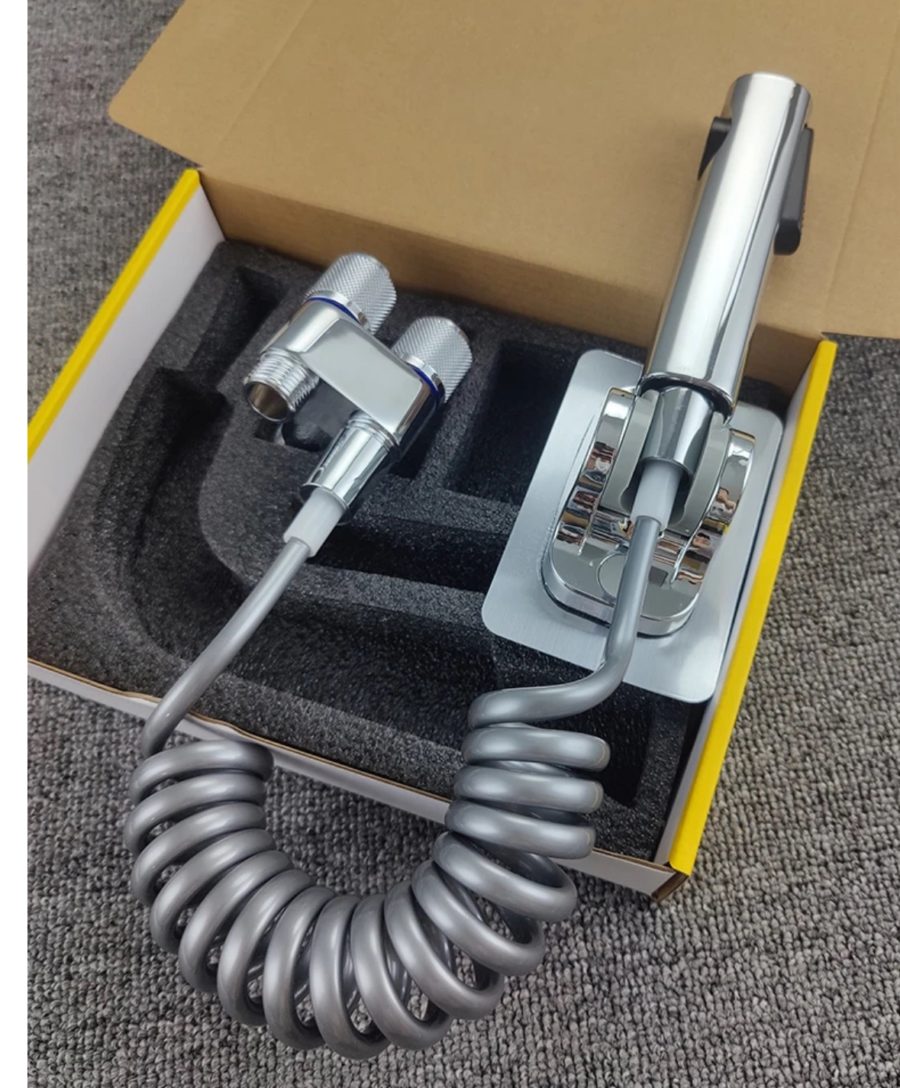 Douchette WC - Double soupape de commande - Long tuyau de douche - Tuyau de douche - Accessoire de bidet