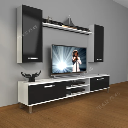 Meuble TV Noir & Blanc - 1m80