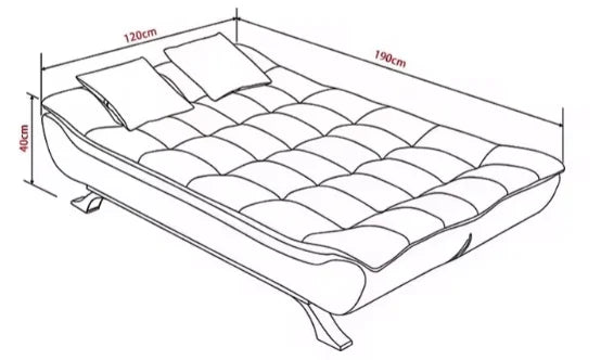 Canapé-lit avec coussins moelleux et ultra confortables - Canapé transformable en Lit bleu