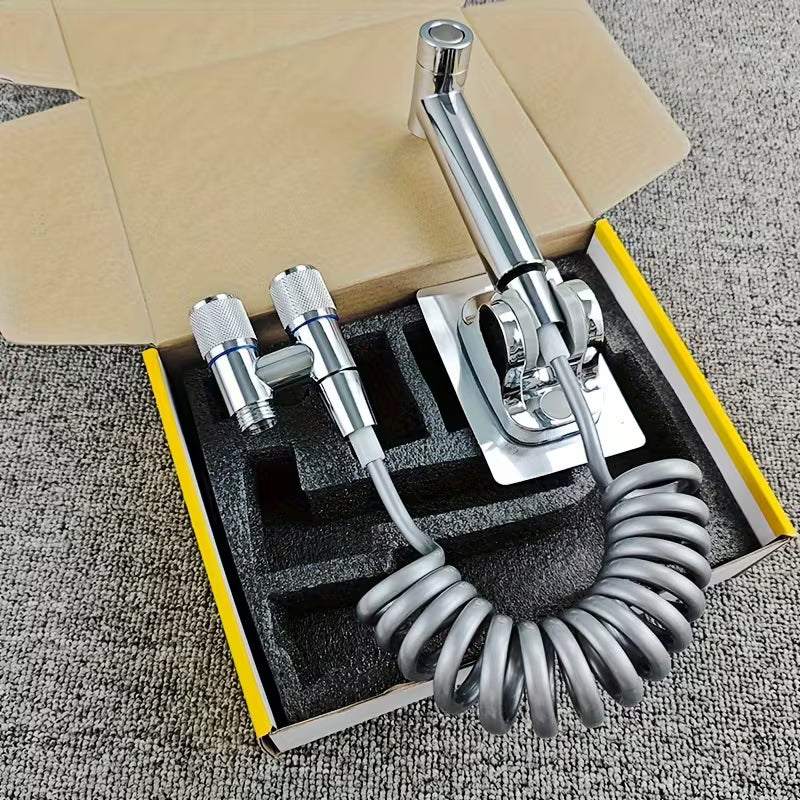 Douchette WC - Double soupape de commande - Long tuyau de douche - Tuyau de douche - Accessoire de bidet