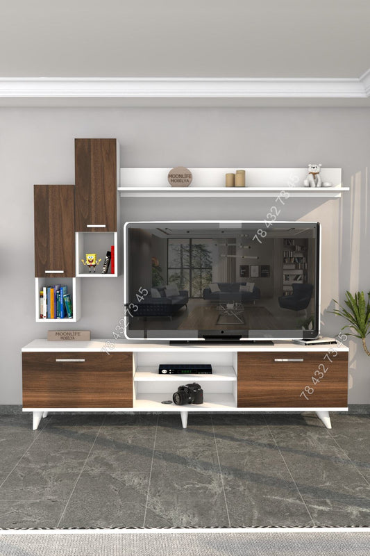 Meuble TV Marron Blanc - 1m80
